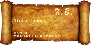 Nistor Bence névjegykártya